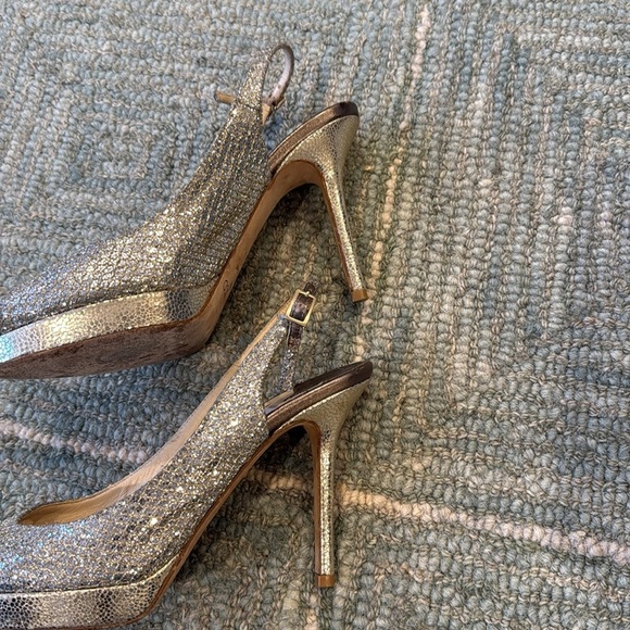 Jimmy Choo Sparkly Silver Heels - Picture 7 of 15